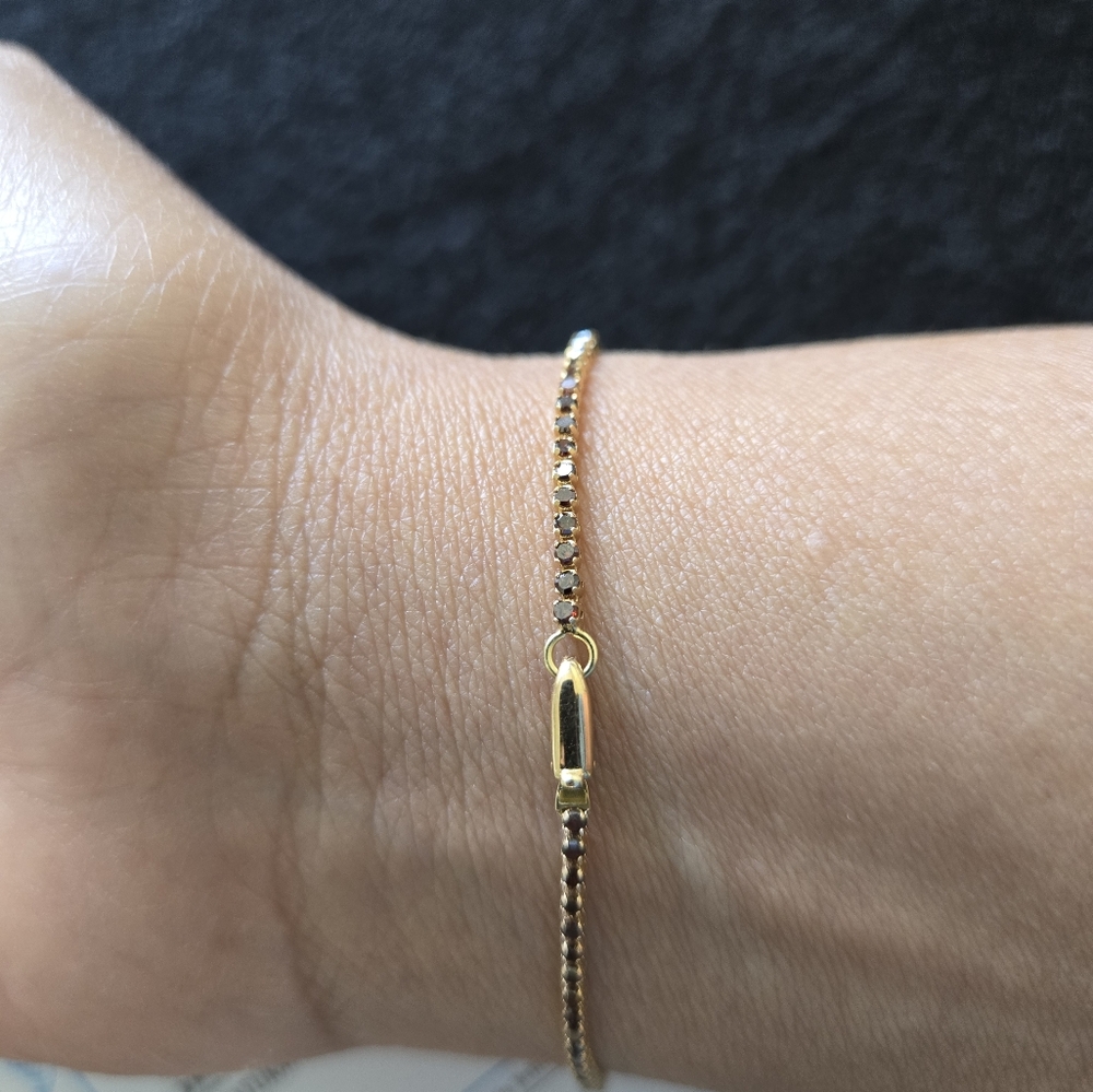 Very Rare Natural Red Diamond In 18k Solid Yellow Gold Tennis Bracelet - Picture 5 of 6
